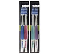 REACH Essential Care Interdental Duro Spazzolino, Confezione Doppia x 2, Testa piena Hard Setole Spazzolini manuali, Varietà di colori Multipack, Quotidiano Orale Smalto Cure odontoiatriche