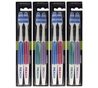 REACH Essential Care Interdental Duro Spazzolino, Confezione Doppia x 4, Testa piena Hard Setole Spazzolini manuali, Varietà di colori Multipack, Quotidiano Orale Smalto Cure odontoiatriche