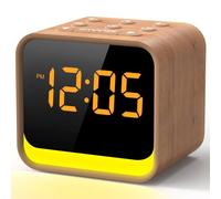 Reacher Radiosveglia Digitale FM, Macchina del Rumore Bianco con 24 Suoni Rilassanti, Display Regolabile, 9 Suonerie, Luce Notturna a 7 Colori, Timer, Snooze, Radio Sveglia da Comodino