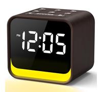 Reacher Radiosveglia Digitale FM, Macchina del Rumore Bianco con 24 Suoni Rilassanti, Display Regolabile, 9 Suonerie, Luce Notturna a 7 Colori, Timer, Snooze, Radio Sveglia da Comodino (Espresso)