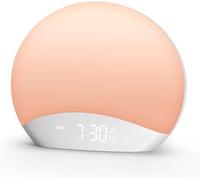 Reacher Sveglia con Simulazione Alba e Macchina del Suono - Luce Notturna, Orologio Digitale Dimmerabile 0-100%, 26 Suoni Naturali del Sonno, Luce per il Risveglio per Bambini, Adulti e Neonati