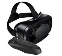 ReachMall Cuffie VR per smartphone da 5 a 7 pollici, occhiali 3D regolabili per realtà virtuale con controller, lenti di protezione per gli occhi, design leggero in ABS per giochi e film, nero