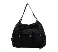 ReachMall Elegante borsa a tracolla in nylon con coulisse e tasche multiple per le donne