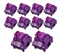 ReachMall Interruttori TTC silenziosi V2 pre-lubrificati, 10 interruttori lineari silenziosi per tastiera meccanica per giochi fai da te ufficio RGB hot-swap a 5 pin (viola)