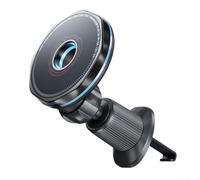 ReachMall Supporto Auto Ricarica 15W Rotabile 360° | Lega alluminio per premium, nero elegante, per calore, stabile, durata lunga