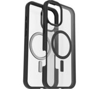 OtterBox Cover per iPhone 16 Plus React Series MagSafe, resistente a shock e cadute fino, cover ultrasottile, testata a norme MIL-STD 810G, Trasparente/Nero