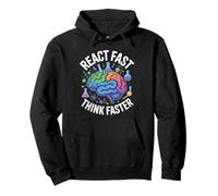 React Fast Think più Veloce Science Brain Design Felpa con Cappuccio