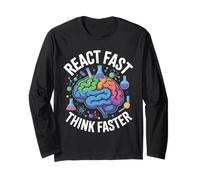 React Fast Think più Veloce Science Brain Design Maglia a Manica
