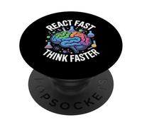 React Fast Think Più Veloce Science Brain Design PopSockets PopGrip Adesivo