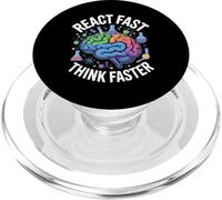 React Fast Think Più Veloce Science Brain Design PopSockets PopGrip per MagSafe