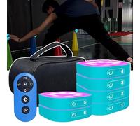 伟 祥 Reaction Training Lights Improves Reaction Speed And Agility, Hand Eye Coordination Training Lamp, t 4 Modes & 4 Light Color, 10CM Sensing Distance, 270° Viewing Angle, Remote Control