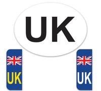Reactive Brands SAFESIGN (3 pezzi) Adesivi per auto UK per Europa Adesivi GB per auto Adesivi per auto UK Adesivi per targa - Vinile autoadesivo - Union Jack sostituisce la bandiera UE Brexit - Resist