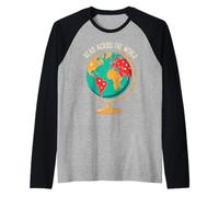 Read Across the World Vintage Globe Book Lover’s Maglia con Maniche Raglan