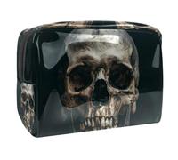 Read Human Head Skull Trousse per cosmetici, da donna, per articoli da toeletta da viaggio, grande, in PVC, pratico astuccio organizer con cerniera, Multi, 18.5x7.5x13cm/7.3x3x5.1in, Beauty case