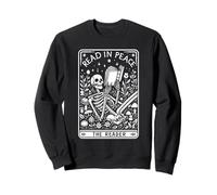 Read in Peace The Reader Skeleton Art Felpa