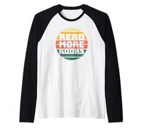 Read More Libri Retro Vintage Book Lover Maglia con Maniche Raglan