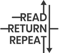 Read Return Repeat Poster A4 - Ispiratrice Motivazionale Arte da parete Vita quotidiana Citazione incoraggiante Frasi brevi famose Parole ispiratrici Messaggi di speranza spirituale Detti di successo