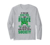 Read This Force Society Gamer Humor Statement Maglia a Manica