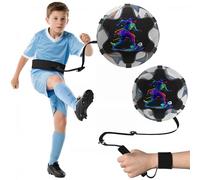 Readaeer Allenamento da calcio 2 in 1 | Solo Kick Trainer con fascia elastica per la regolazione della lunghezza | Attrezzature per l'allenamento per calcio | Allenatore da calcio con fascia da polso