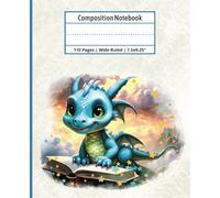 Reading BABY Dragon Composition Notebook | Journaling, Study, Creativity: 110 pages, 7.5x9.25 inch, wide-ruled notebook for young students and fairy-tale lovers