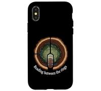 Reading Between The Rings Tree Ring Nature Art Custodia per iPhone X/XS