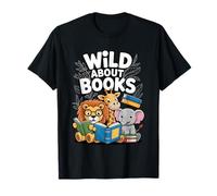 Reading Book Reader Zoo Animals Kids Maglietta