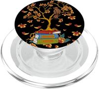 Reading Books Under Falling Leaves Happy Fall Yall Autumn PopSockets PopGrip per MagSafe