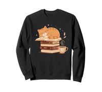 Reading Bookworm Librarian Cats Books and Coffee Lover Felpa