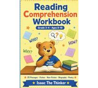 Reading Comprehension Workbook Grade 3-4: 25 Fiction, Non-Fiction, Biography and Poetry Passages with Questions | Main Idea, Inference, Vocabulary and Analysis | Ages 8-10