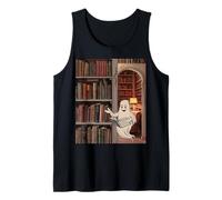 Reading Ghost - Spooky Library Halloween Tee Canotta