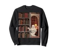 Reading Ghost - Spooky Library Halloween Tee Felpa