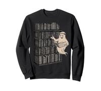Reading Ghost - Spooky Library Halloween Tee Felpa