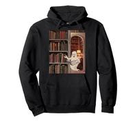 Reading Ghost - Spooky Library Halloween Tee Felpa con Cappuccio