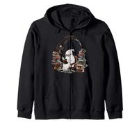 Reading Ghost - Spooky Library Halloween Tee Felpa con Cappuccio