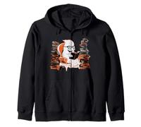 Reading Ghost - Spooky Library Halloween Tee Felpa con Cappuccio