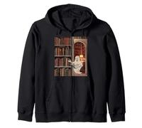 Reading Ghost - Spooky Library Halloween Tee Felpa con Cappuccio