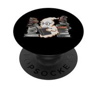 Reading Ghost - Spooky Library Halloween Tee PopSockets PopGrip Adesivo