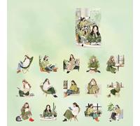 Reading Girl Sticker Belle Adesivi Decorativi Cartoni animati Per Journaling Scrapbooking E Bagagli Fai da Te Bella Lettura Artificiale Per Laptop Skateboard