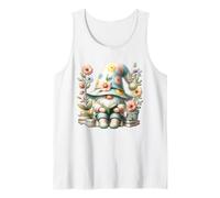 Reading GNOME for Women And Teachers with Flowers Cute Book Canotta