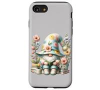 Reading Gnome For Women And Teachers With Flowers Cute Book Custodia per iPhone SE (2020) / 7/8
