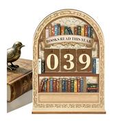 Reading Goal Sign, Wooden Book Tracker, Library Progress Counter, Desk Decor Display for Classroom Home Librarian Kids Women Men Reading Habit Motivation Study Tool Use