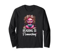 Reading is Flamazing Flamingo Summer Reading 2025 Book Lover Maglia a Manica