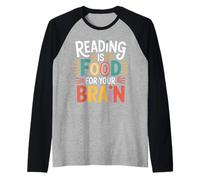 Reading Is Food for Your Brain Reader Hobby Librarian |- Maglia con Maniche Raglan