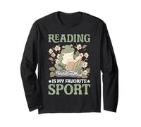 Reading Is My Favorite Sport Atleta Topo di Biblioteca Maglia a Manica