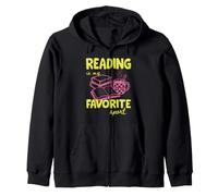Reading Is My Favorite Sport Book Lover Bookish Reader Felpa con Cappuccio