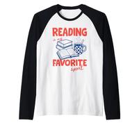 Reading Is My Favorite Sport Book Lover Bookish Reader Maglia con Maniche Raglan