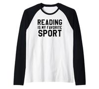 Reading is My Favorite Sport Sign Bookish Items Book Lovers Maglia con Maniche Raglan