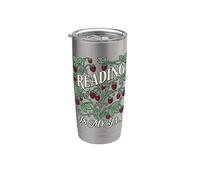 Reading Is My Jam Amante dei libri Botanico Fragola Art Bicchiere termico in acciaio inox doppia parete