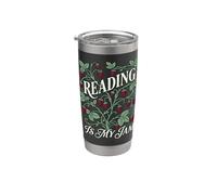 Reading Is My Jam Amante dei libri Botanico Fragola Art Bicchiere termico in acciaio inox doppia parete