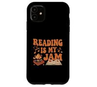 Reading Is My Jam Book Lover Groovy Music Notes Retro Custodia per iPhone 11